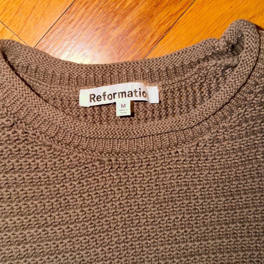 Reformation Knitted Olive Green Dress Sz. M - Picture 3 of 6